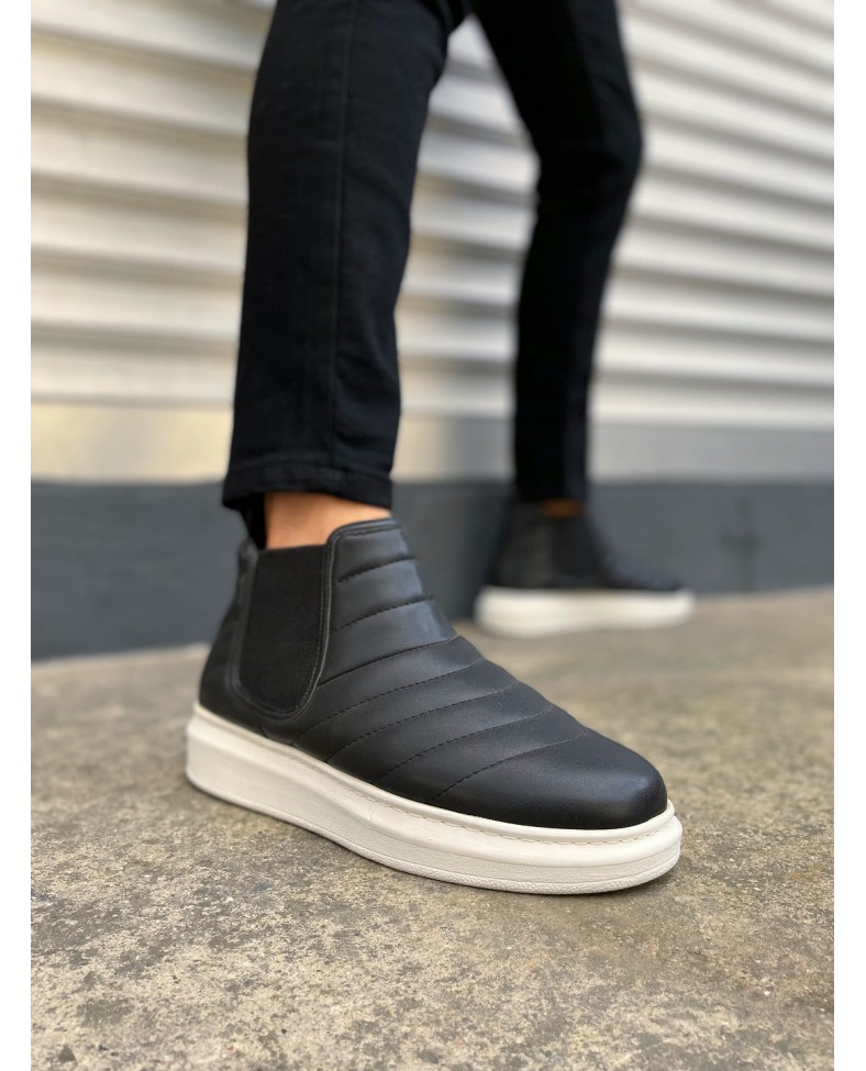 JY205 Boston Bağcıksız Ortopedik Taban Cilt Erkek Spor Bot CBT - Siyah Somersan Giyim | Kadın, Erkek ve Çocuk Moda