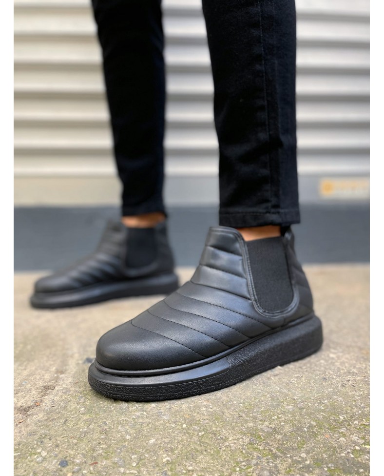 JY205 Boston Bağcıksız Ortopedik Taban Cilt Erkek Spor Bot CST - Siyah Somersan Giyim | Kadın, Erkek ve Çocuk Moda