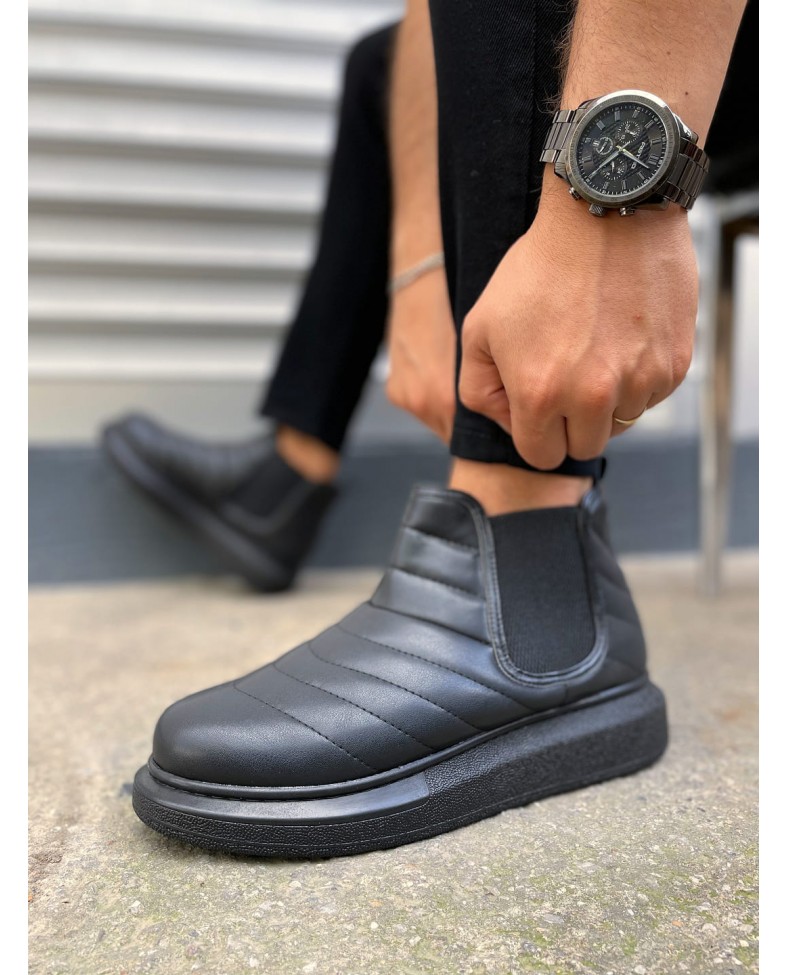 JY205 Boston Bağcıksız Ortopedik Taban Cilt Erkek Spor Bot CST - Siyah Somersan Giyim | Kadın, Erkek ve Çocuk Moda