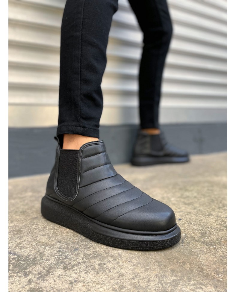 JY205 Boston Bağcıksız Ortopedik Taban Cilt Erkek Spor Bot CST - Siyah Somersan Giyim | Kadın, Erkek ve Çocuk Moda