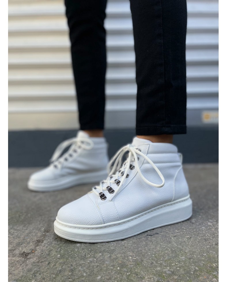 JY206 Ottawa Bağcıklı Ortopedik Taban Cilt Erkek Spor Bot CBT - Beyaz Somersan Giyim | Kadın, Erkek ve Çocuk Moda