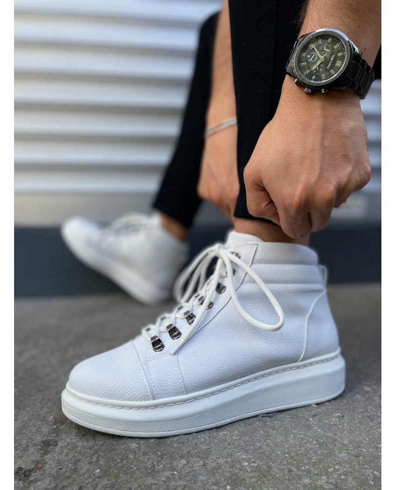 JY206 Ottawa Bağcıklı Ortopedik Taban Cilt Erkek Spor Bot CBT - Beyaz Somersan Giyim | Kadın, Erkek ve Çocuk Moda