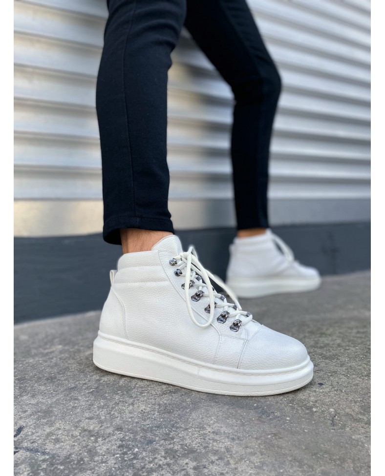 JY206 Ottawa Bağcıklı Ortopedik Taban Cilt Erkek Spor Bot CBT - Beyaz Somersan Giyim | Kadın, Erkek ve Çocuk Moda