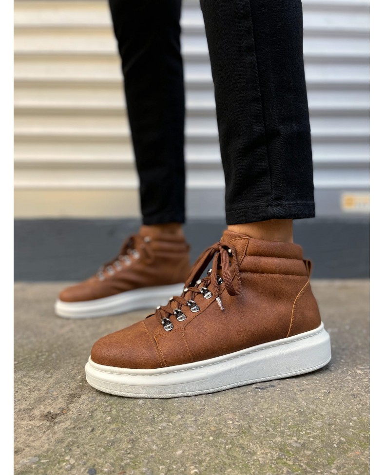 JY206 Ottawa Bağcıklı Ortopedik Taban Cilt Erkek Spor Bot CBT - Taba Somersan Giyim | Kadın, Erkek ve Çocuk Moda