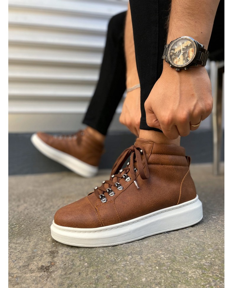 JY206 Ottawa Bağcıklı Ortopedik Taban Cilt Erkek Spor Bot CBT - Taba Somersan Giyim | Kadın, Erkek ve Çocuk Moda