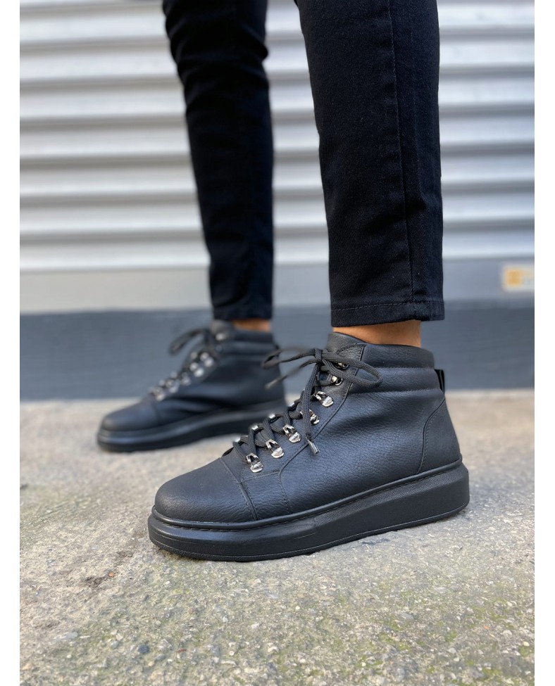 JY206 Ottawa Bağcıklı Ortopedik Taban Cilt Erkek Spor Bot CST - Siyah Somersan Giyim | Kadın, Erkek ve Çocuk Moda