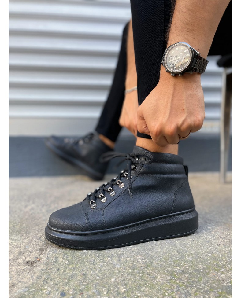 JY206 Ottawa Bağcıklı Ortopedik Taban Cilt Erkek Spor Bot CST - Siyah Somersan Giyim | Kadın, Erkek ve Çocuk Moda