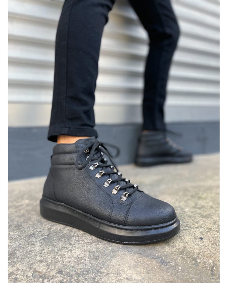 JY206 Ottawa Bağcıklı Ortopedik Taban Cilt Erkek Spor Bot CST - Siyah Somersan Giyim | Kadın, Erkek ve Çocuk Moda