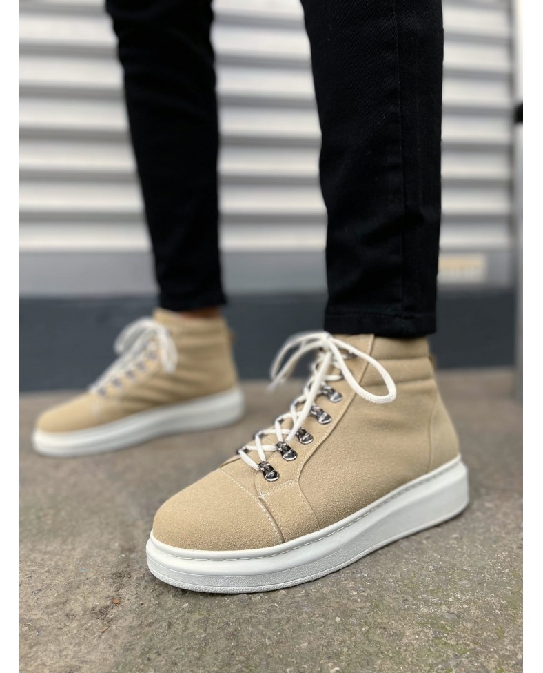 JY206 Ottawa Bağcıklı Ortopedik Taban Süet Erkek Spor Bot SBT - Krem Somersan Giyim | Kadın, Erkek ve Çocuk Moda