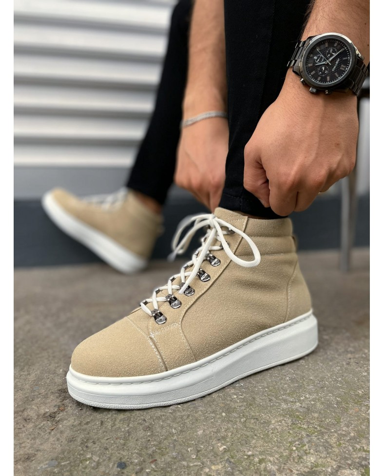 JY206 Ottawa Bağcıklı Ortopedik Taban Süet Erkek Spor Bot SBT - Krem Somersan Giyim | Kadın, Erkek ve Çocuk Moda