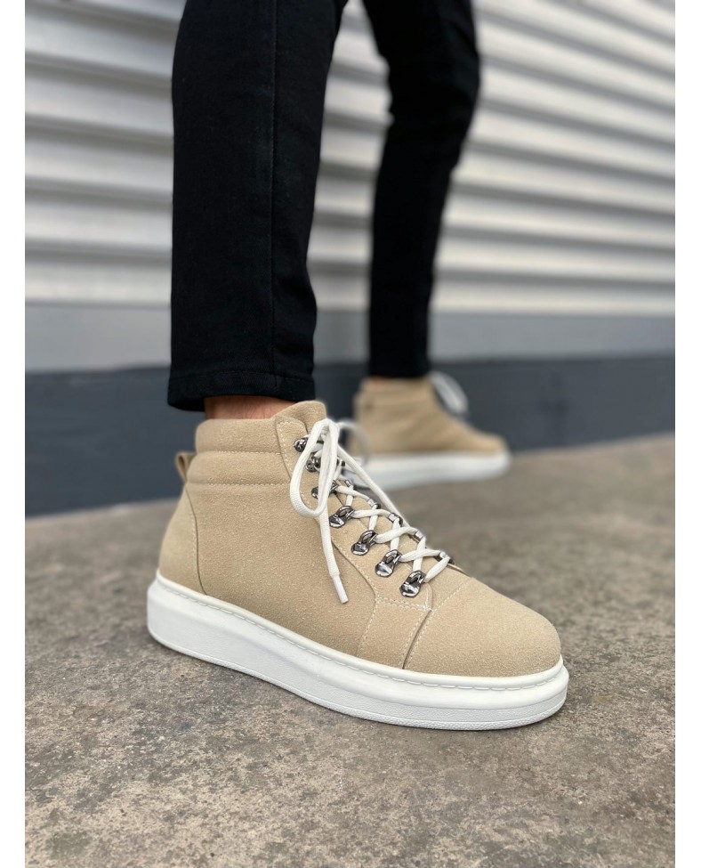 JY206 Ottawa Bağcıklı Ortopedik Taban Süet Erkek Spor Bot SBT - Krem Somersan Giyim | Kadın, Erkek ve Çocuk Moda