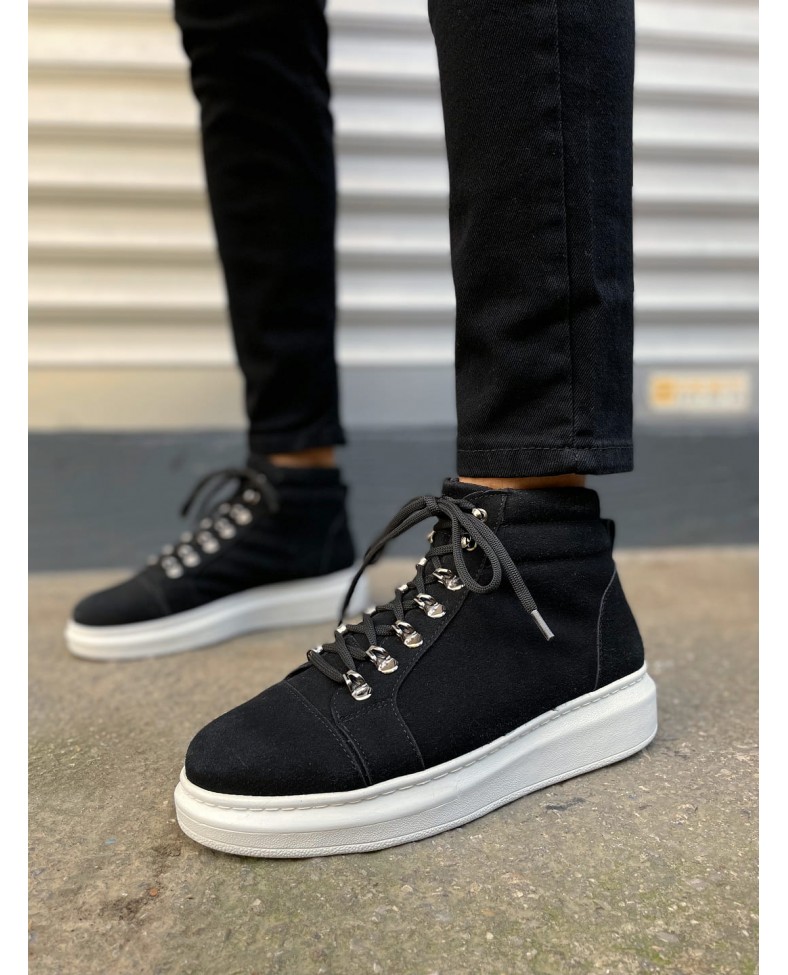 JY206 Ottawa Bağcıklı Ortopedik Taban Süet Erkek Spor Bot SBT - Siyah Somersan Giyim | Kadın, Erkek ve Çocuk Moda