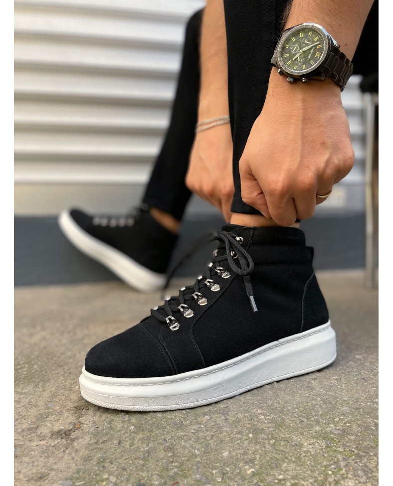 JY206 Ottawa Bağcıklı Ortopedik Taban Süet Erkek Spor Bot SBT - Siyah Somersan Giyim | Kadın, Erkek ve Çocuk Moda