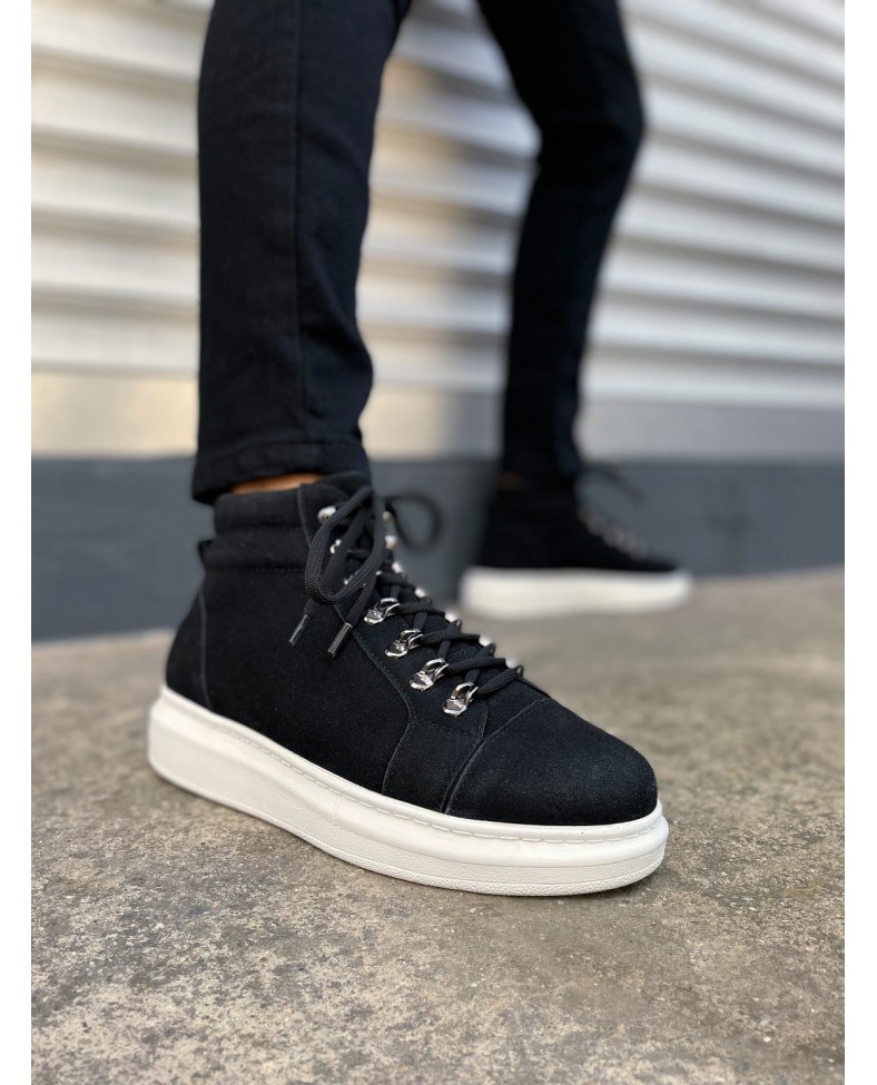 JY206 Ottawa Bağcıklı Ortopedik Taban Süet Erkek Spor Bot SBT - Siyah Somersan Giyim | Kadın, Erkek ve Çocuk Moda