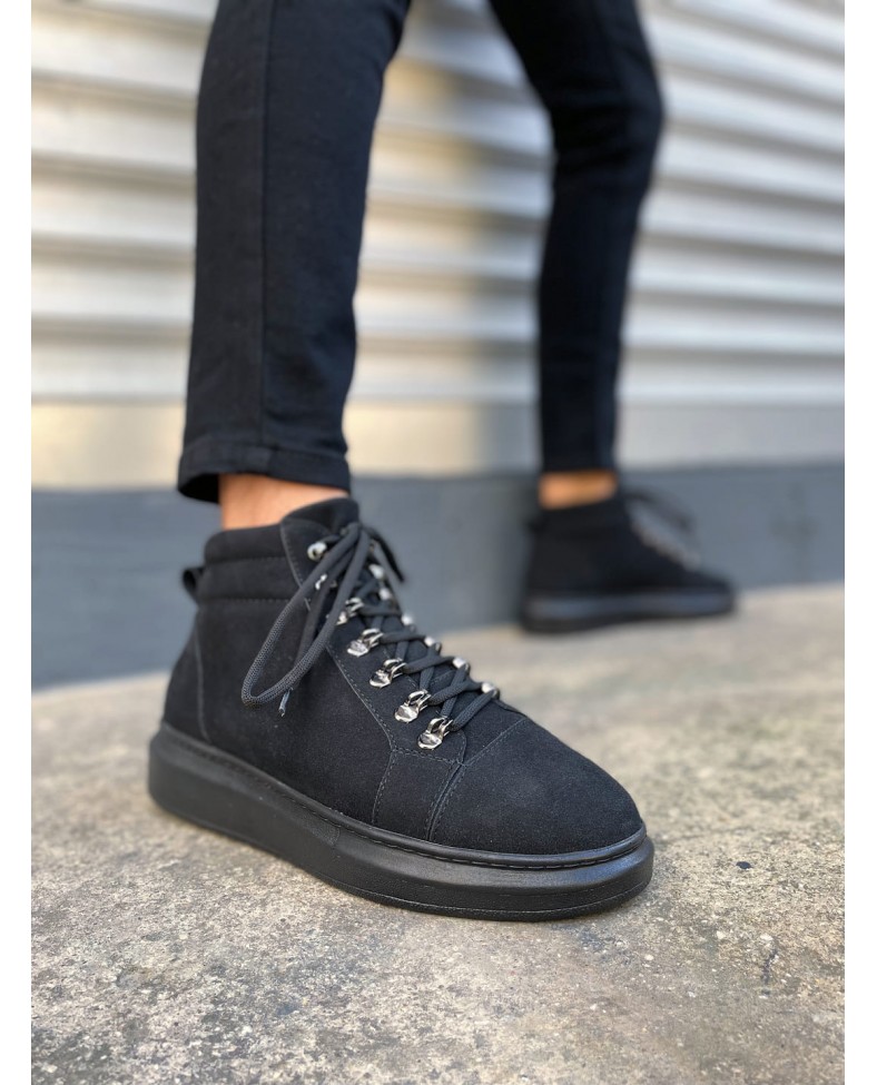 JY206 Ottawa Bağcıklı Ortopedik Taban Süet Erkek Spor Bot SST - Siyah Somersan Giyim | Kadın, Erkek ve Çocuk Moda