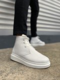 JY207 Oslo Bağcıklı Ortopedik Taban Cilt Erkek Spor Bot CBT - Beyaz Somersan Giyim | Kadın, Erkek ve Çocuk Moda