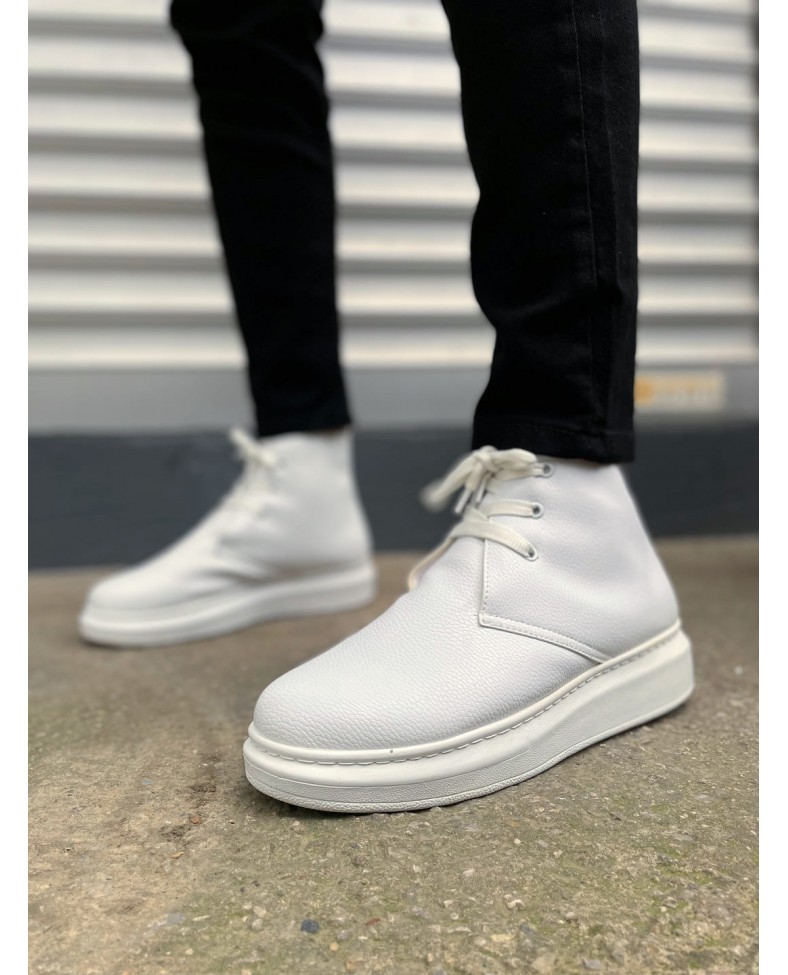 JY207 Oslo Bağcıklı Ortopedik Taban Cilt Erkek Spor Bot CBT - Beyaz Somersan Giyim | Kadın, Erkek ve Çocuk Moda