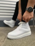 JY207 Oslo Bağcıklı Ortopedik Taban Cilt Erkek Spor Bot CBT - Beyaz Somersan Giyim | Kadın, Erkek ve Çocuk Moda