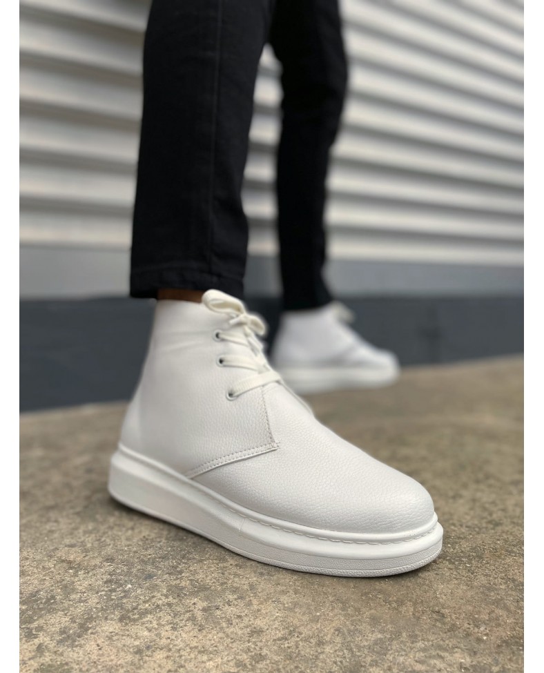 JY207 Oslo Bağcıklı Ortopedik Taban Cilt Erkek Spor Bot CBT - Beyaz Somersan Giyim | Kadın, Erkek ve Çocuk Moda