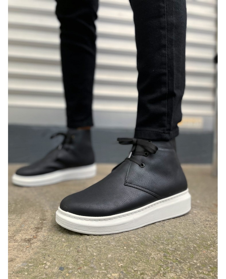 JY207 Oslo Bağcıklı Ortopedik Taban Cilt Erkek Spor Bot CBT - Siyah Somersan Giyim | Kadın, Erkek ve Çocuk Moda