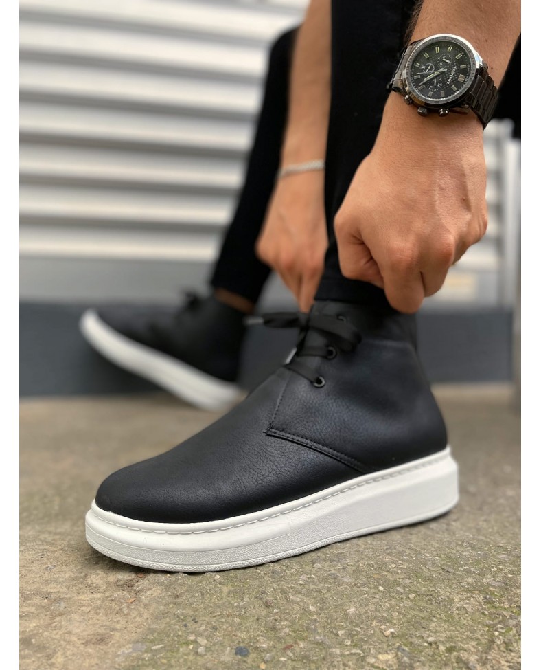 JY207 Oslo Bağcıklı Ortopedik Taban Cilt Erkek Spor Bot CBT - Siyah Somersan Giyim | Kadın, Erkek ve Çocuk Moda