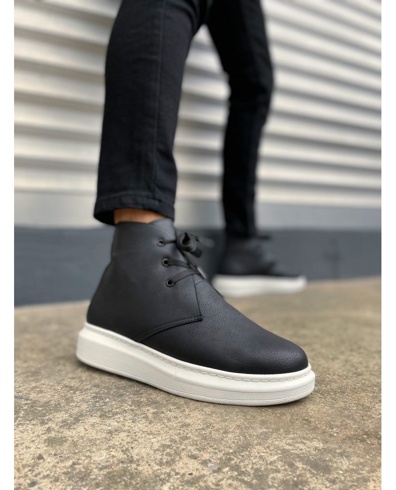 JY207 Oslo Bağcıklı Ortopedik Taban Cilt Erkek Spor Bot CBT - Siyah Somersan Giyim | Kadın, Erkek ve Çocuk Moda