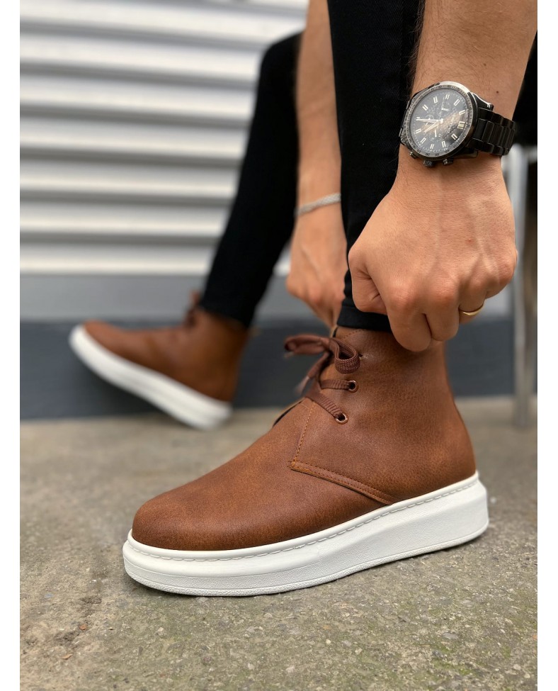 JY207 Oslo Bağcıklı Ortopedik Taban Cilt Erkek Spor Bot CBT - Taba Somersan Giyim | Kadın, Erkek ve Çocuk Moda