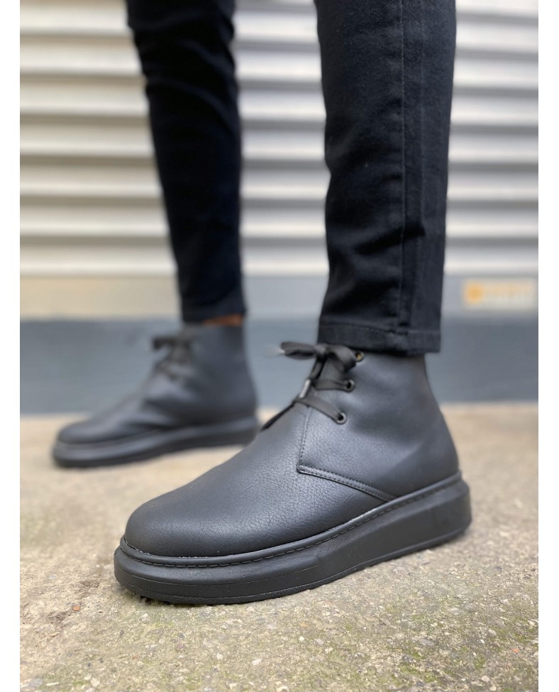 JY207 Oslo Bağcıklı Ortopedik Taban Cilt Erkek Spor Bot CST - Siyah Somersan Giyim | Kadın, Erkek ve Çocuk Moda