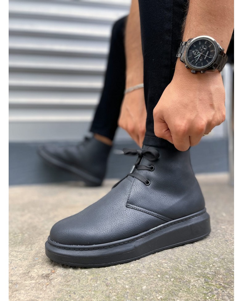 JY207 Oslo Bağcıklı Ortopedik Taban Cilt Erkek Spor Bot CST - Siyah Somersan Giyim | Kadın, Erkek ve Çocuk Moda
