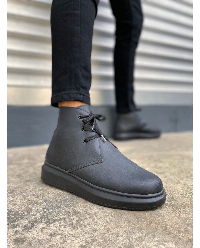 JY207 Oslo Bağcıklı Ortopedik Taban Cilt Erkek Spor Bot CST - Siyah Somersan Giyim | Kadın, Erkek ve Çocuk Moda