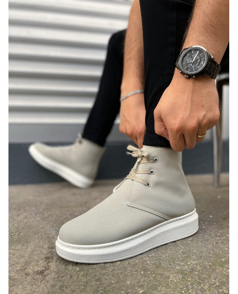 JY207 Oslo Bağcıklı Ortopedik Taban Süet Erkek Spor Bot SBT - Gri Somersan Giyim | Kadın, Erkek ve Çocuk Moda