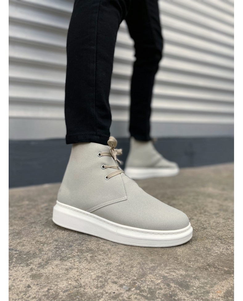 JY207 Oslo Bağcıklı Ortopedik Taban Süet Erkek Spor Bot SBT - Gri Somersan Giyim | Kadın, Erkek ve Çocuk Moda