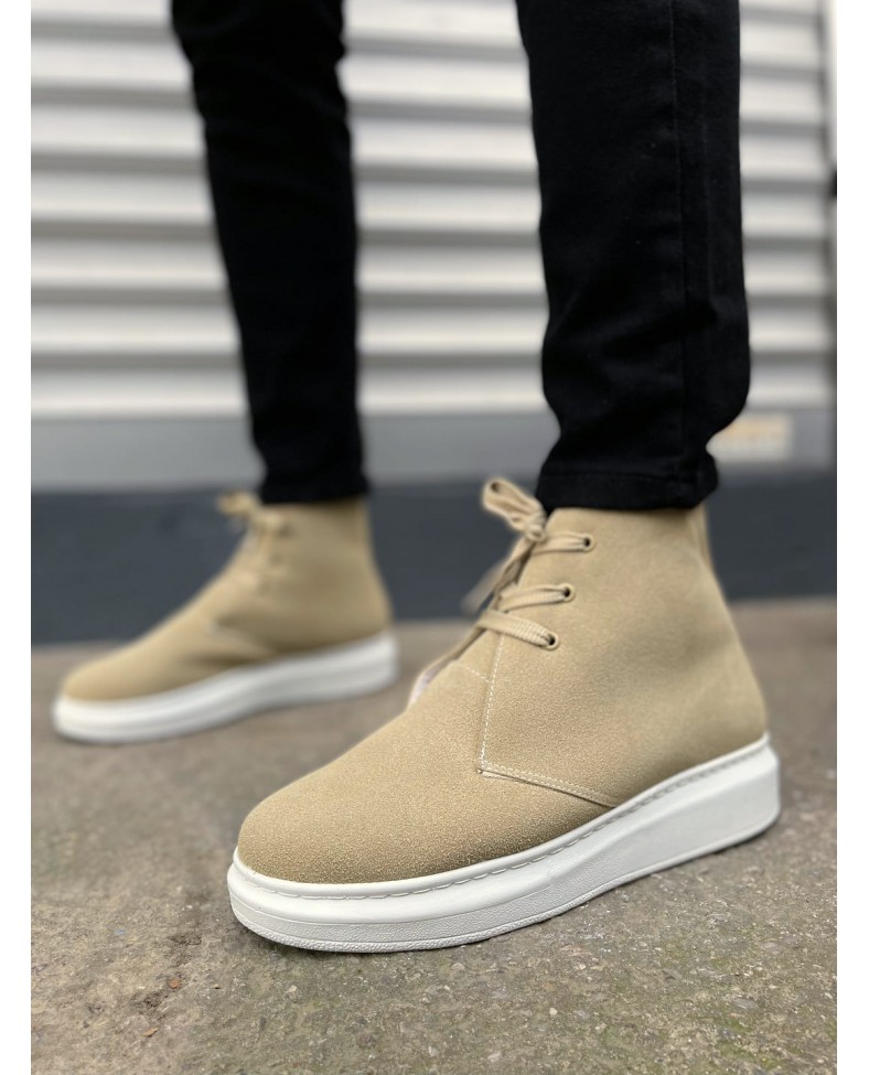 JY207 Oslo Bağcıklı Ortopedik Taban Süet Erkek Spor Bot SBT - Krem Somersan Giyim | Kadın, Erkek ve Çocuk Moda