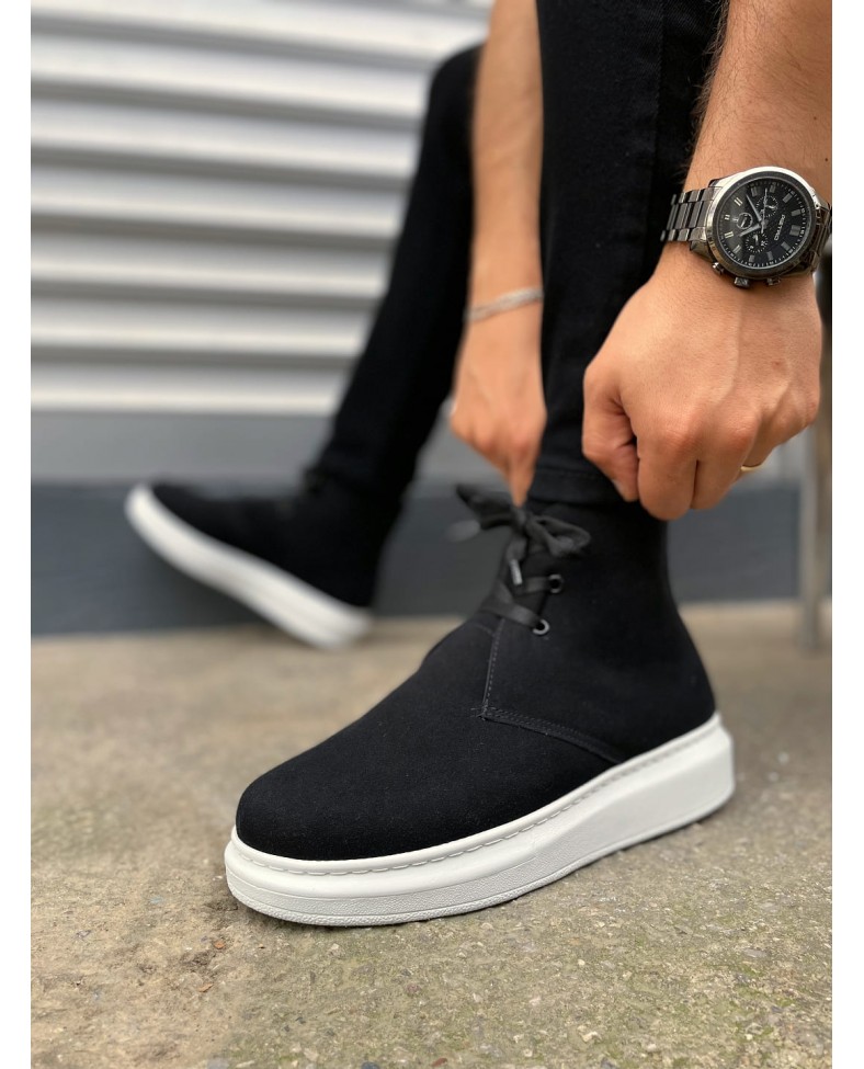 JY207 Oslo Bağcıklı Ortopedik Taban Süet Erkek Spor Bot SBT - Siyah Somersan Giyim | Kadın, Erkek ve Çocuk Moda