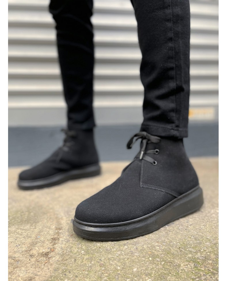 JY207 Oslo Bağcıklı Ortopedik Taban Süet Erkek Spor Bot SST - Siyah Somersan Giyim | Kadın, Erkek ve Çocuk Moda