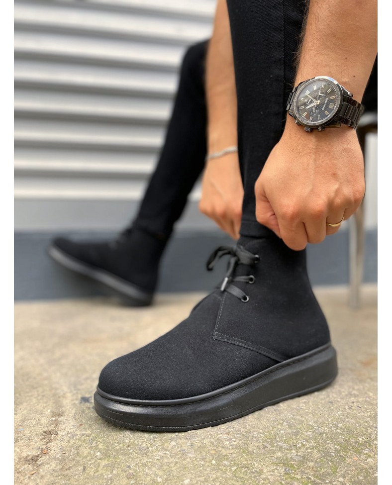 JY207 Oslo Bağcıklı Ortopedik Taban Süet Erkek Spor Bot SST - Siyah Somersan Giyim | Kadın, Erkek ve Çocuk Moda