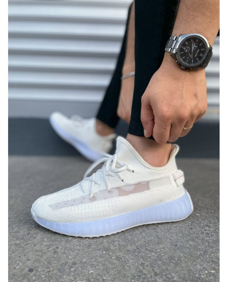 JY305 Pulse Bağcıklı Triko Kumaş Erkek Günlük Spor Ayakkabı TBT - Beyaz Somersan Giyim | Kadın, Erkek ve Çocuk Moda
