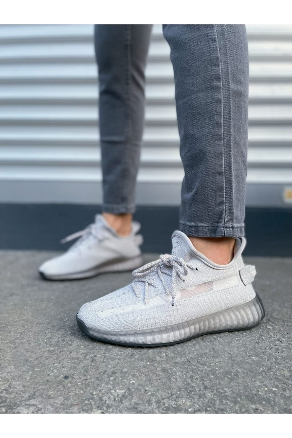 JY305 Pulse Bağcıklı Triko Kumaş Erkek Günlük Spor Ayakkabı TGT - Gri