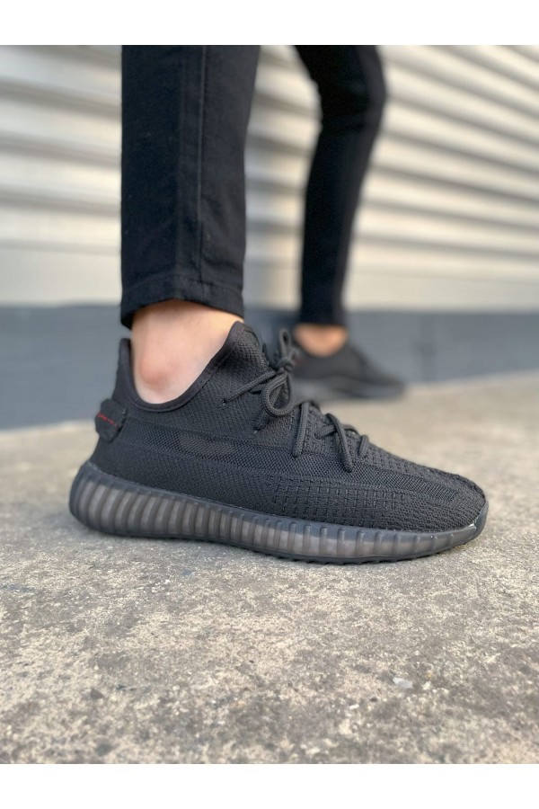 JY305 Pulse Bağcıklı Triko Kumaş Erkek Günlük Spor Ayakkabı TST - Siyah