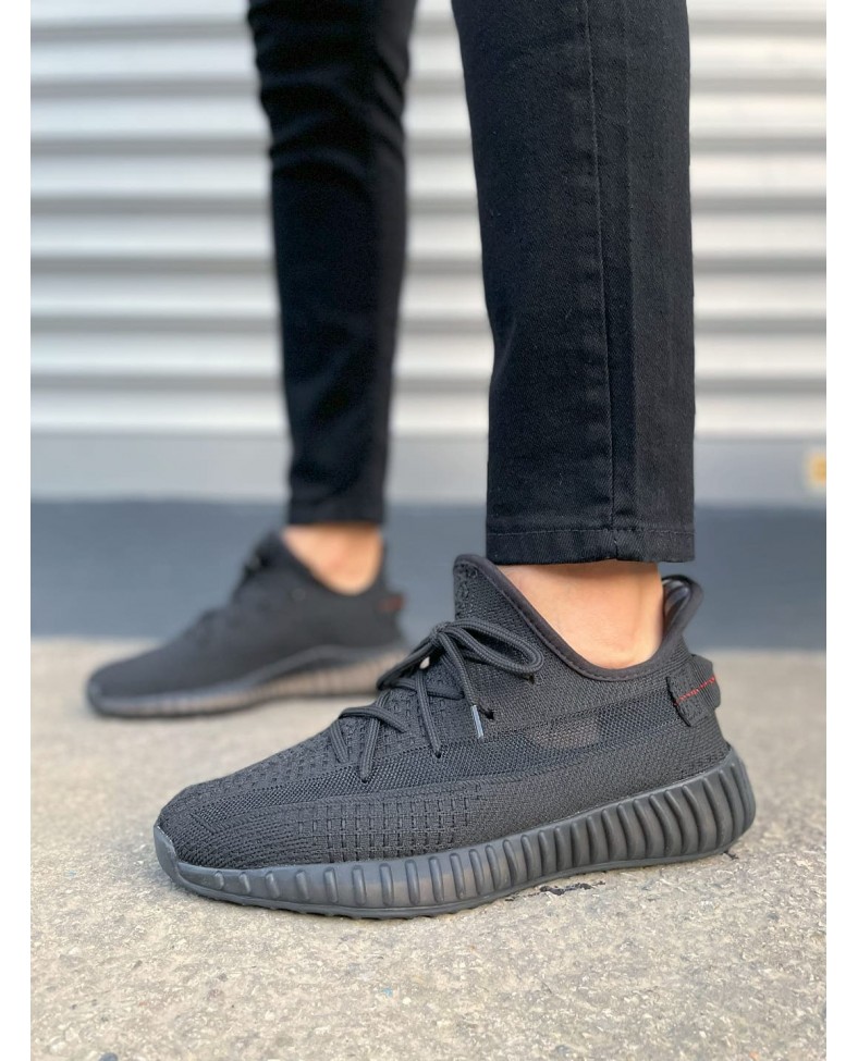 JY305 Pulse Bağcıklı Triko Kumaş Erkek Günlük Spor Ayakkabı TST - Siyah Somersan Giyim | Kadın, Erkek ve Çocuk Moda