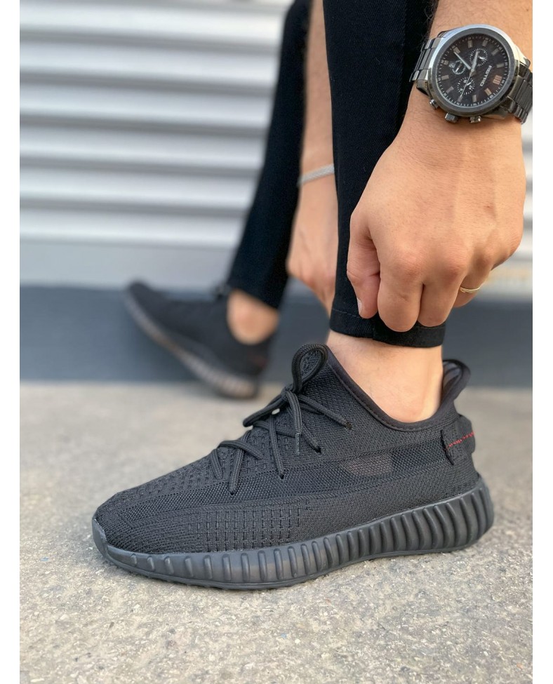 JY305 Pulse Bağcıklı Triko Kumaş Erkek Günlük Spor Ayakkabı TST - Siyah Somersan Giyim | Kadın, Erkek ve Çocuk Moda