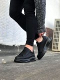 JY507 Alone Bağcıklı Cilt Erkek Günlük Sneaker Ayakkabı CST Siyah
