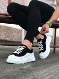 JY507 Alone Bağcıklı Süet Cilt Erkek Günlük Sneaker Ayakkabı SCBT Siyah/Beyaz