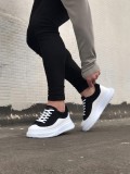 JY507 Alone Bağcıklı Süet Cilt Erkek Günlük Sneaker Ayakkabı SCBT Siyah/Beyaz