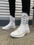 JY799 Verton Bağcıklı Ortopedik Taban Günlük Cilt Erkek Askeri Postal Bot CBT Beyaz Somersan Giyim | Kadın, Erkek ve Çocuk Moda