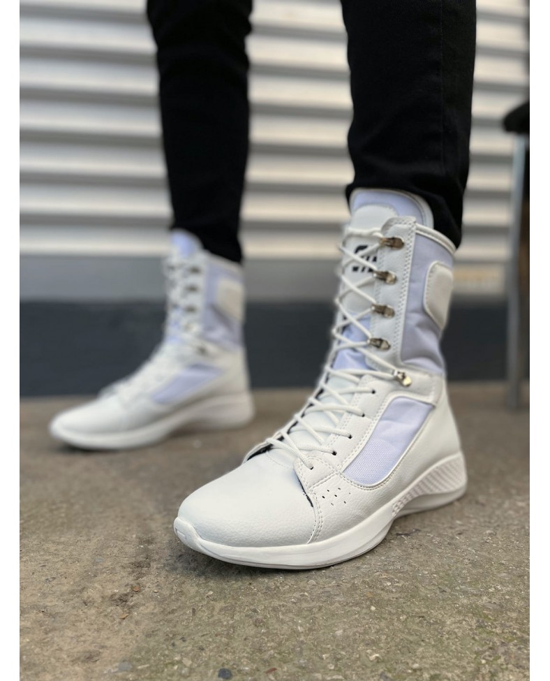 JY799 Verton Bağcıklı Ortopedik Taban Günlük Cilt Erkek Askeri Postal Bot CBT Beyaz Somersan Giyim | Kadın, Erkek ve Çocuk Moda