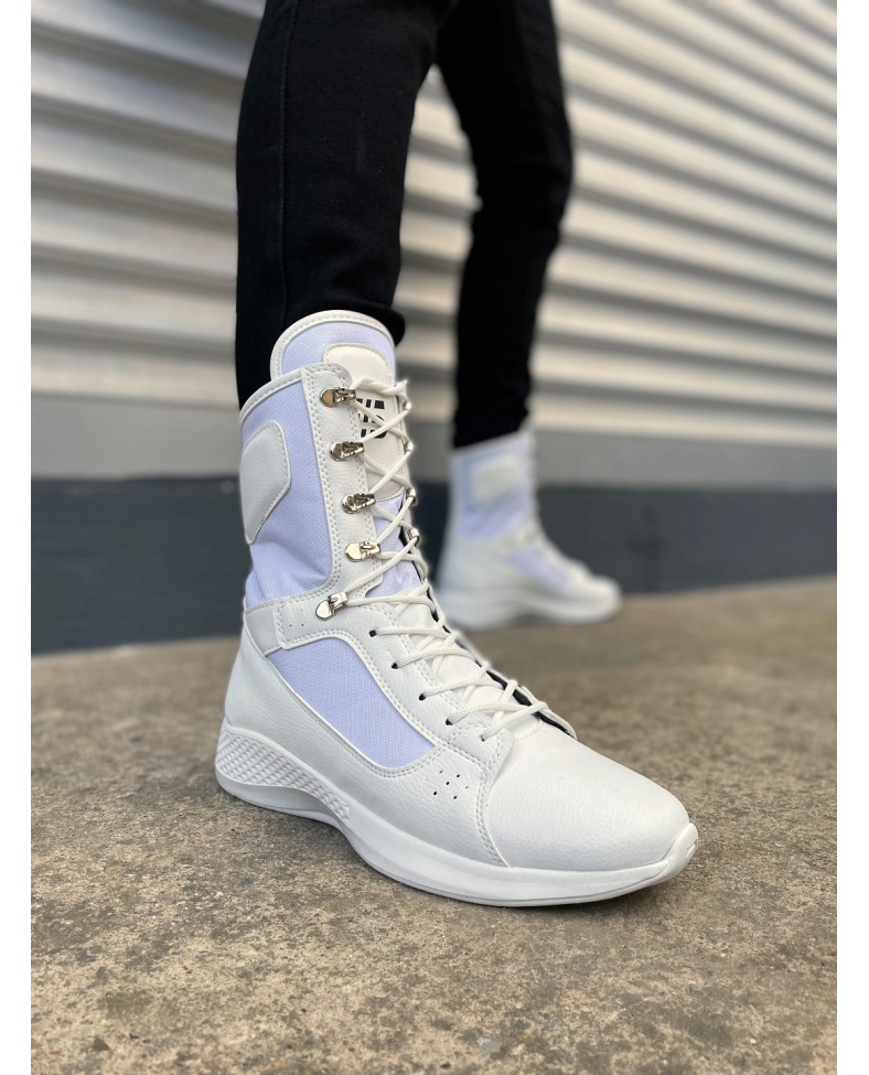 JY799 Verton Bağcıklı Ortopedik Taban Günlük Cilt Erkek Askeri Postal Bot CBT Beyaz Somersan Giyim | Kadın, Erkek ve Çocuk Moda