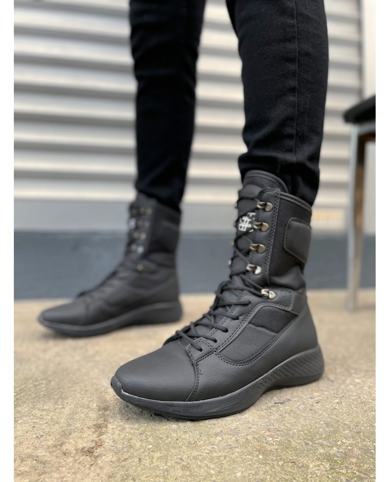 JY799 Verton Bağcıklı Ortopedik Taban Günlük Cilt Erkek Askeri Postal Bot CST Siyah Somersan Giyim | Kadın, Erkek ve Çocuk Moda