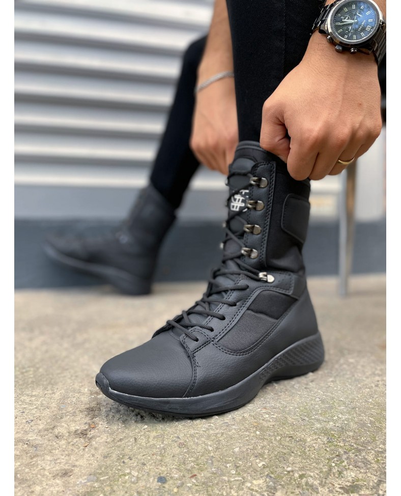 JY799 Verton Bağcıklı Ortopedik Taban Günlük Cilt Erkek Askeri Postal Bot CST Siyah Somersan Giyim | Kadın, Erkek ve Çocuk Moda