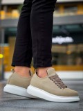 JY814 Axel Bağcıklı Süet Erkek Günlük Sneaker Ayakkabı SBT Krem